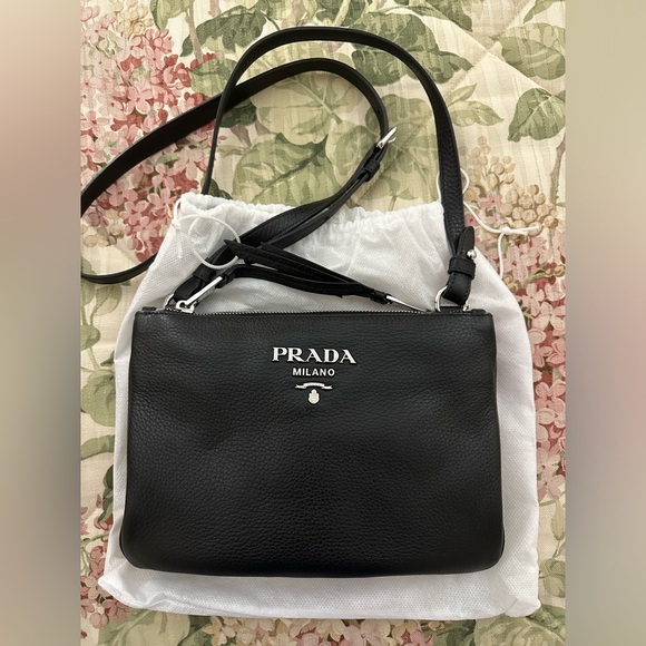 Prada Handbags - Prada Black Crossbody Leather Bag